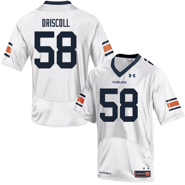 Men #58 Jack Driscoll Auburn Tigers College Football Jerseys Sale-White